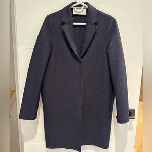 Women's Navy Wool Coat (Harris Wharf)